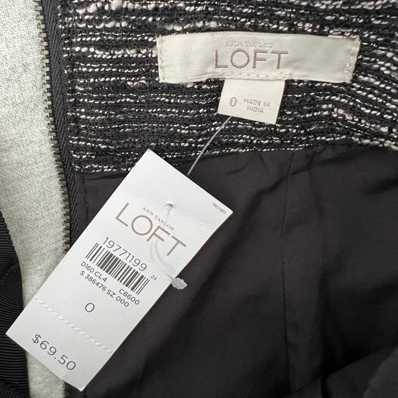 NWT LOFT shimmer tweed skirt with pockets size 0 - Picture 7 of 7